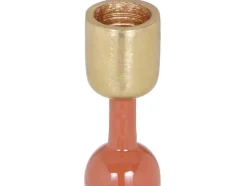 OZAIA Kandelaar En Kaars-Geemailleerde Aluminium Kandelaar - H.26,5 Cm - Terracotta - Parina