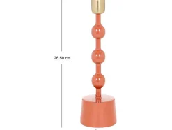 OZAIA Kandelaar En Kaars-Geemailleerde Aluminium Kandelaar - H.26,5 Cm - Terracotta - Parina