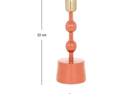 OZAIA Kandelaar En Kaars-Geemailleerde Aluminium Kandelaar - H.22 Cm - Terracotta - Parina