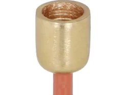 OZAIA Kandelaar En Kaars-Geemailleerde Aluminium Kandelaar - H.22 Cm - Terracotta - Parina
