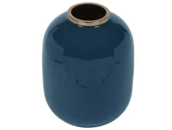 OZAIA Decoratieobject Voor Binnen-Geemailleerde Metalen Vaas - D. 29 X H. 36 Cm - Messing Afwerking - Groenblauw - Klaudia