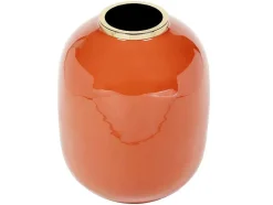 OZAIA Decoratieobject Voor Binnen-Geemailleerde Metalen Vaas - D. 29 X H. 36 Cm - Messing Afwerking - Terracotta - Klaudia