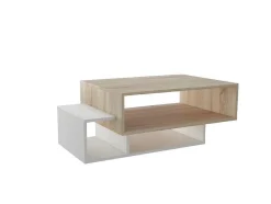 Homemania Salontafel-Gemini Koffietafel, Wit, Sonoma, 100X60X35 Cm, Epikasa
