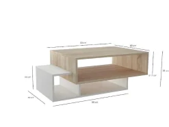 Homemania Salontafel-Gemini Koffietafel, Wit, Sonoma, 100X60X35 Cm, Epikasa
