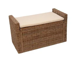 Vente-unique Kleine Opberger En Slaapkameraccessoire-Genua Rotan Opbergkist, Cubu Grijs