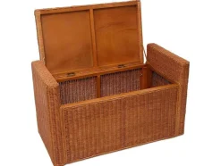 Vente-unique Kleine Opberger En Slaapkameraccessoire-Genua Rotan Opbergkist, Honingkleurig