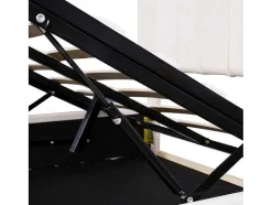 ModernLuxe Fluwelen Bed-Gestoffeerd Opbergbed - 140X200Cm - Stof Fluweel - Beige