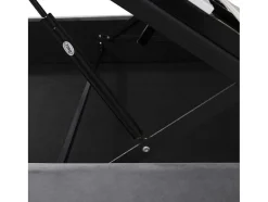 ModernLuxe Fluwelen Bed-Gestoffeerd Opbergbed - 140X200Cm - Fluwelen Stof - Verstelbaar Hoofdeinde Met Blokpatroon - Grijs