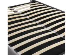 ModernLuxe Fluwelen Bed-Gestoffeerd Opbergbed 140X200Cm - Fluwelen Stof - Met Led En Bluetooth Speler - Grijs