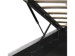 ModernLuxe Fluwelen Bed-Gestoffeerd Opbergbed 140X200Cm - Fluwelen Stof - Met Led En Bluetooth Speler - Grijs