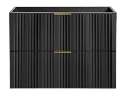 Vente-unique Wastafelmeubel-Gestreept Hangend Meubel Onder Wastafel - Zwart - L80 Cm - Zevara