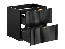 Vente-unique Wastafelmeubel-Gestreept Hangend Meubel Onder Wastafel - Zwart - L60 Cm - Zevara