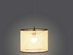 OZAIA Hanglamp-Gevlochten Hanglamp Neirobi - Etnische Stijl - Ijzer En Rotan - D30 X H120 Cm - Naturel
