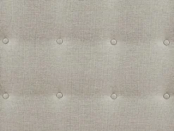 Vente-unique Hoofdeinde En Brugkast-Gewatteerd Hoofdbord Francesco - 140 Cm - Stof - Beige