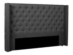 Vente-unique Hoofdeinde En Brugkast-Gewatteerd Hoofdbord Massimo - Stof - 160 Cm - Grijs