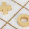 Vente-unique Spel Voor Binnen-Gezelschapsspel - Boter-Kaas-En-Eieren - Marmer En Messing En Wit - L20,5 X H2,5 X D20,5 Cm - Tactoe