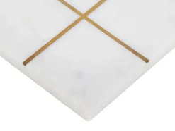 Vente-unique Spel Voor Binnen-Gezelschapsspel - Boter-Kaas-En-Eieren - Marmer En Messing En Wit - L20,5 X H2,5 X D20,5 Cm - Tactoe