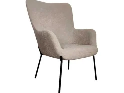 Vente-unique Fauteuil Met Holle Rugleuning-Glasgow Fauteuil Boucle Bruin.