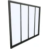 Vente-unique Glazen Binnenraam-Glazen Binnenraam Bayview Van Aluminium Met Zwarte Poedercoating - 120 X 105 Cm