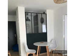 Vente-unique Glazen Binnenraam-Glazen Binnenraam Bayview Van Aluminium Met Zwarte Poedercoating - 120 X 105 Cm