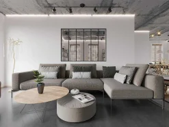 Vente-unique Glazen Binnenraam-Glazen Binnenraam Bayview Van Alumimium Met Zwarte Poedercoating - 180 X 130 Cm
