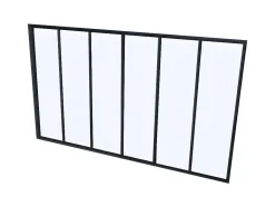 Vente-unique Glazen Binnenraam-Glazen Binnenraam Bayview Van Aluminium Met Zwarte Poedercoating - 180 X 105 Cm