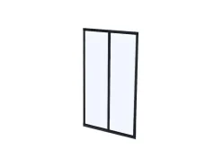Vente-unique Glazen Binnenraam-Glazen Binnenraam Bayview Van Alumimium Met Zwarte Poedercoating - 60 X 130 Cm