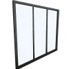 Vente-unique Glazen Binnenraam-Glazen Binnenraam Bayview Van Aluminium Met Zwarte Poedercoating - 90 X 130 Cm