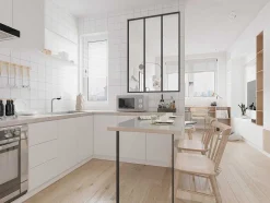 Vente-unique Glazen Binnenraam-Glazen Binnenraam Bayview Van Aluminium Met Zwarte Poedercoating - 90 X 130 Cm