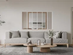 Vente-unique Glazen Binnenraam-Glazen Binnenraam Bayview In Aluminium Met Witte Poedercoating - 180X105 Cm