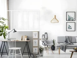 Vente-unique Glazen Binnenraam-Glazen Binnenraam Bayview In Aluminium Met Witte Poedercoating - 180X105 Cm