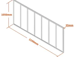 Vente-unique Glazen Binnenraam-Glazen Binnenraam In Aluminium Met Poedercoating - 210 X 105 Cm - Zwart - Bayview