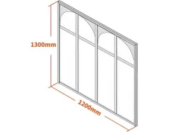 Vente-unique Glazen Binnenraam-Glazen Binnenraam In Aluminium Met Poedercoating - 120 X 130 Cm - Zwart - Arcadea