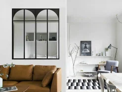 Vente-unique Glazen Binnenraam-Glazen Binnenraam In Aluminium Met Poedercoating - 120 X 130 Cm - Zwart - Arcadea