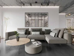 Vente-unique Glazen Binnenraam-Glazen Binnenraam In Aluminium Met Poedercoating - 210 X 130 Cm - Zwart - Bayview
