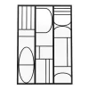 Vente-unique Glazen Binnenraam-Glazen Binnenraam Van Gepoederlakt Aluminium In Art-Decostijl 90 X 130 Cm Zwart Coubarta