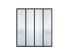 Vente-unique Glazen Binnenraam-Glazen Designbinnenraam Van Gepoederlakt Aluminium En Gehard Textuurglas 120 X 105 Cm Zwart Vietra