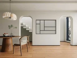 Vente-unique Glazen Binnenraam-Glazen Designbinnenraam Van Gepoederlakt Aluminium 150 X 105 Cm Zwart Artena
