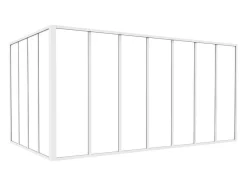 Vente-unique Glazen Binnenraam-Glazen Hoekbinnenraam In Industriele Stijl In Gepoederlakt Aluminium L210 X L120 X H105 Wit Bayview