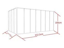 Vente-unique Glazen Binnenraam-Glazen Hoekbinnenraam In Industriele Stijl In Gepoederlakt Aluminium L210 X L120 X H105 Wit Bayview