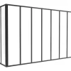 Vente-unique Glazen Binnenraam-Glazen Hoekbinnenraam In Industriele Stijl In Gepoederlakt Aluminium L210 X L60 X H130 Zwart Bayview