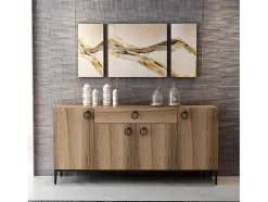 EPIKASA Buffetkast-Gloria Multifunctioneel Kabinet, Walnoot, 160X42X75 Cm,
