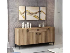 EPIKASA Buffetkast-Gloria Multifunctioneel Kabinet, Walnoot, 160X42X75 Cm,