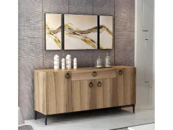 EPIKASA Buffetkast-Gloria Multifunctioneel Kabinet, Walnoot, 160X42X75 Cm,