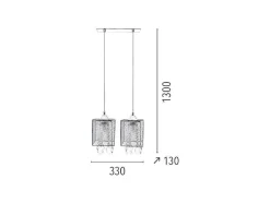 EPIKASA Hanglamp-Gracja Hanglamp, Chroom, 33X13X130 Cm,