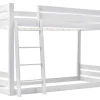 ModernLuxe Kinderbed Stapelbed-Grenen Stapelbed Met Plank En Glijbaan + Lattenbodem - 90X200Cm - Wit