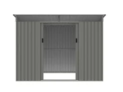 EXPERTLAND Tuinhuis-Grijs Metalen Tuinhuisje Van Gegalvaniseerd Staal 4,29 M - Folco