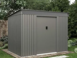 EXPERTLAND Tuinhuis-Grijs Metalen Tuinhuisje Van Gegalvaniseerd Staal 4,29 M - Folco