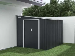 EXPERTLAND Tuinhuis-Grijs Metalen Tuinhuisje Van Gegalvaniseerd Antracietkleurig Staal 4,97 M - Daustin