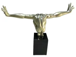 OZAIA Standbeeld-Groot Beeld Soledad Ii Van Hars - L 73 X H 57 Cm - Goud